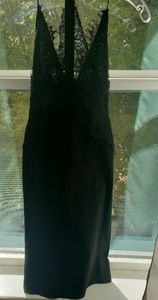 Black lace top dress